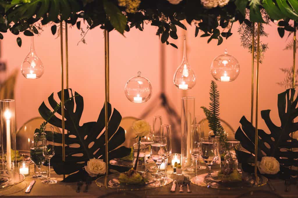 modern wedding reception decor