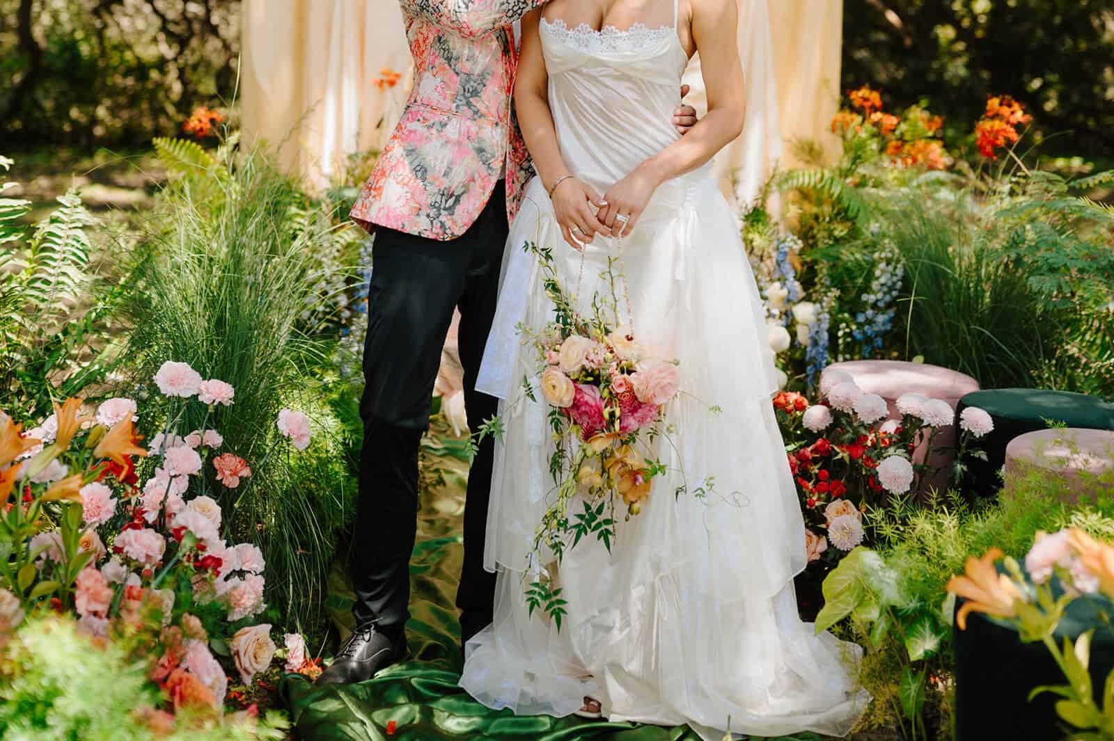 Sandlewood manor wedding garden style with wearable bouquet