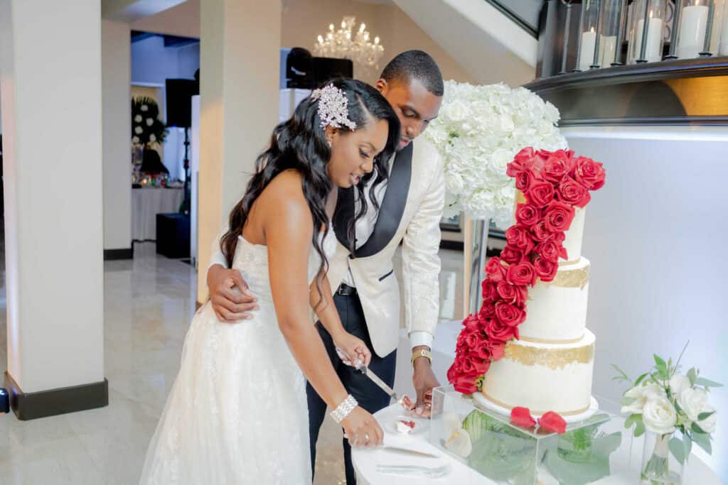 palm royal villa wedding red