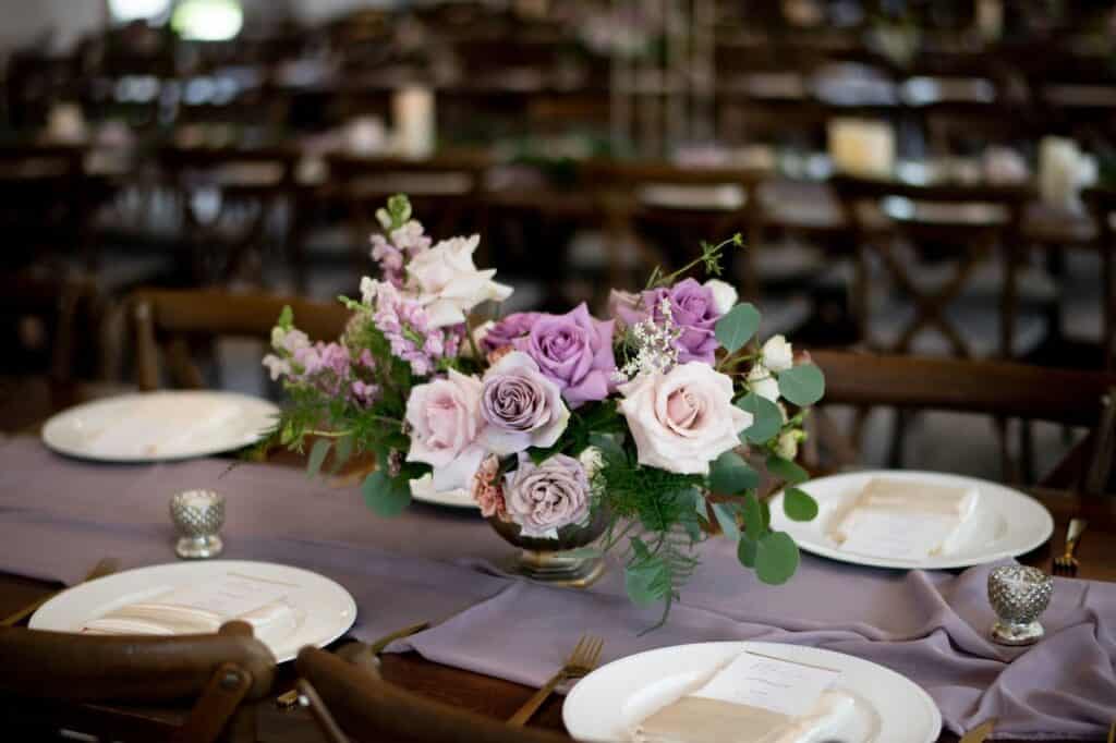 purple wedding flowers