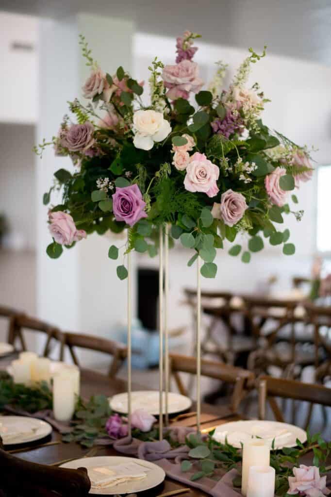 lavender wedding centerpiece