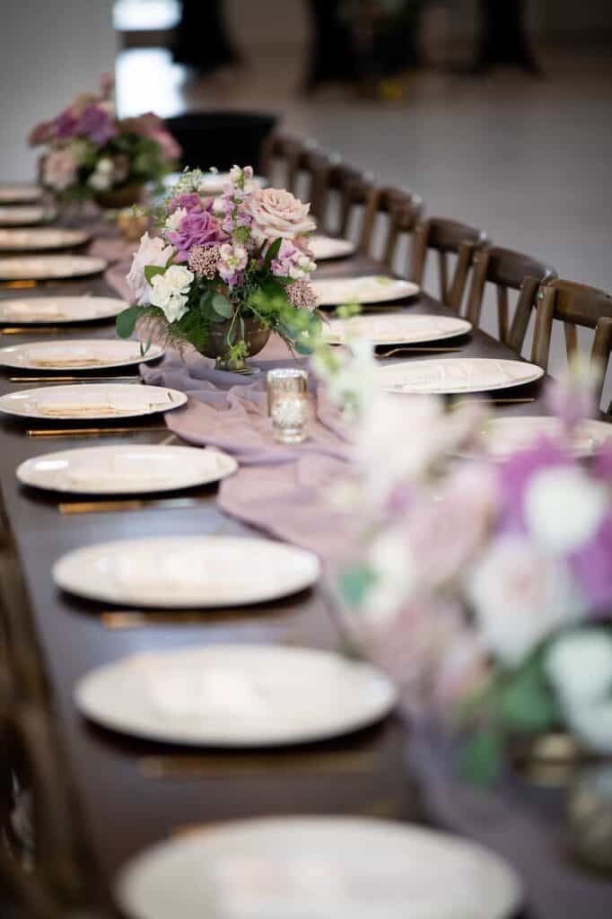 pink and purple wedding flowers