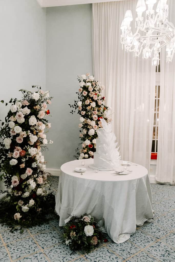 Mitra & Aliakbar black, white and red wedding at the Grand Galvez in Galveston, planned by Épris Events – photo by Erika Geier Photography