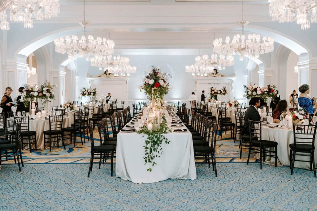 Mitra & Aliakbar black, white and red wedding at the Grand Galvez in Galveston, planned by Épris Events – photo by Erika Geier Photography