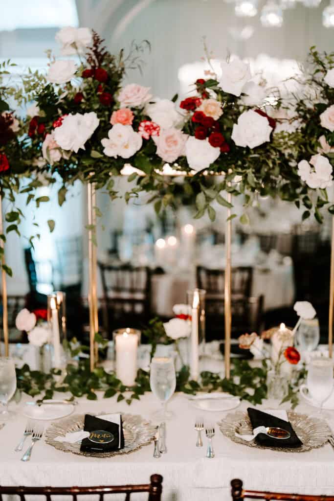 Mitra & Aliakbar black, white and red wedding at the Grand Galvez in Galveston, planned by Épris Events – photo by Erika Geier Photography