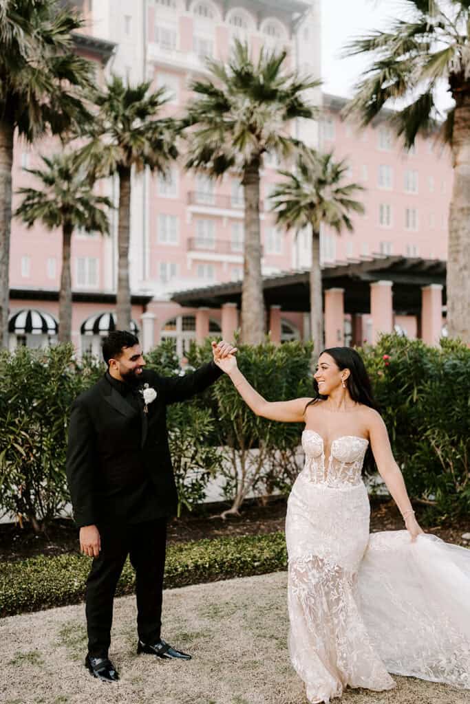 Mitra & Aliakbar black, white and red wedding at the Grand Galvez in Galveston, planned by Épris Events – photo by Erika Geier Photography