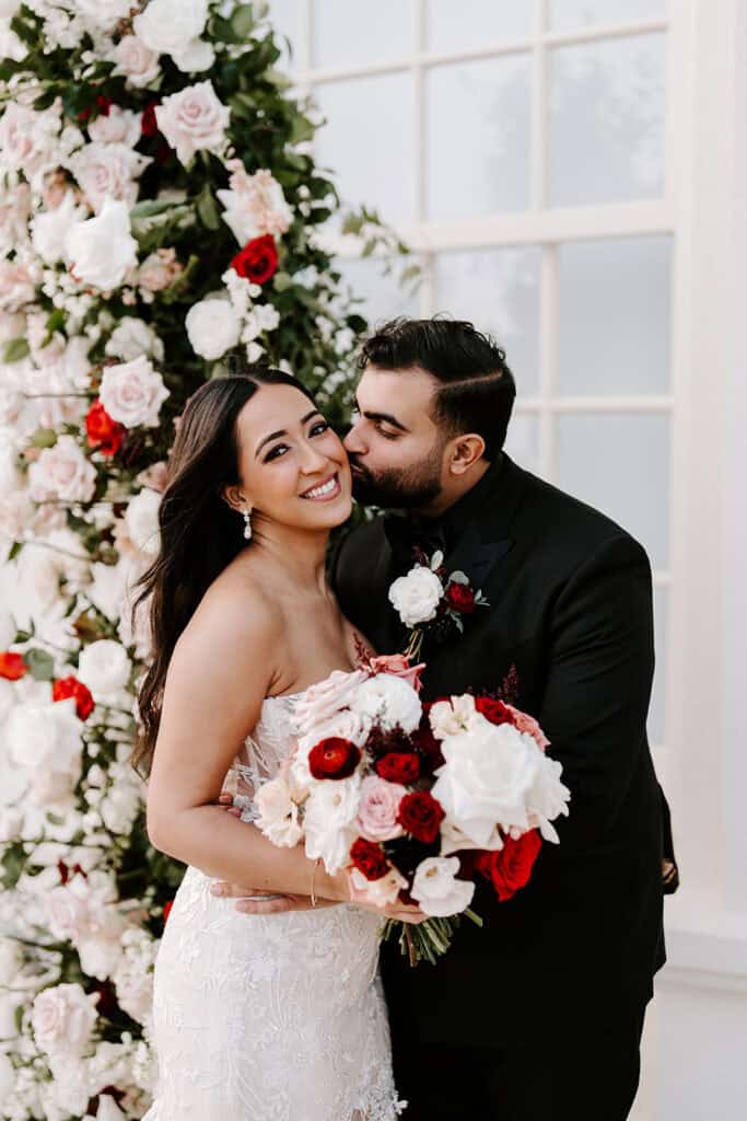 Mitra & Aliakbar black, white and red wedding at the Grand Galvez in Galveston, planned by Épris Events – photo by Erika Geier Photography