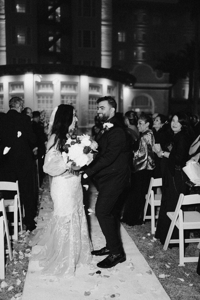 Mitra & Aliakbar black, white and red wedding at the Grand Galvez in Galveston, planned by Épris Events – photo by Erika Geier Photography