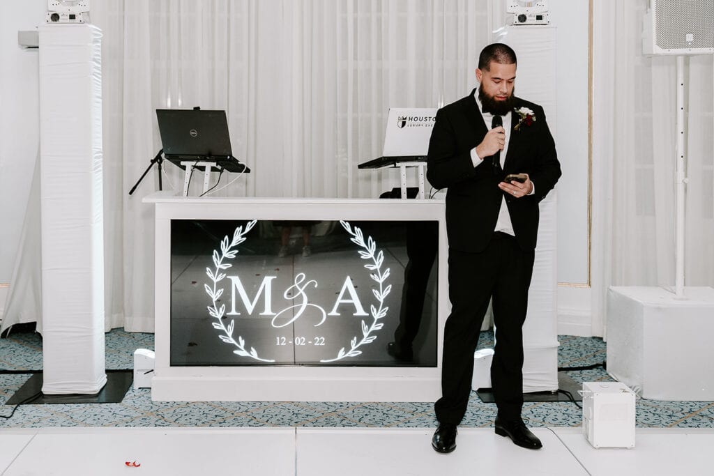 Mitra & Aliakbar black, white and red wedding at the Grand Galvez in Galveston, planned by Épris Events – photo by Erika Geier Photography