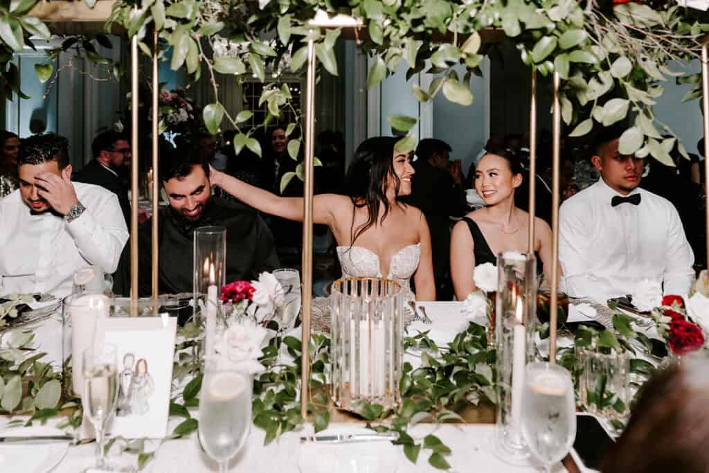 Mitra & Aliakbar black, white and red wedding at the Grand Galvez in Galveston, planned by Épris Events – photo by Erika Geier Photography