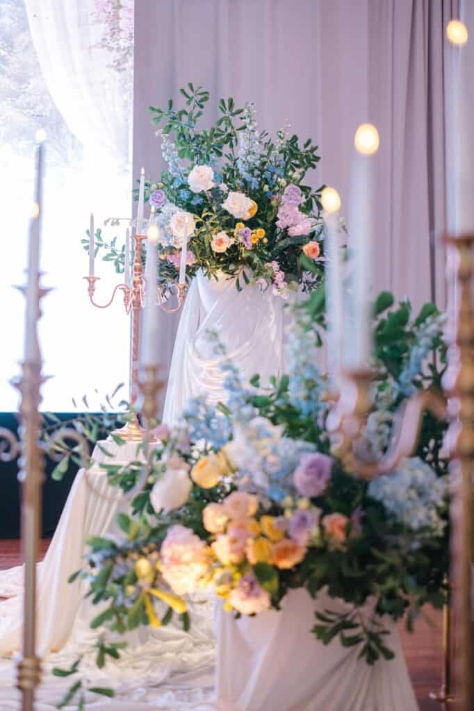 Blue and white garden tea party fundraiser at the Junior League of Houston designed by Épris Events – photo by Blanca Perez