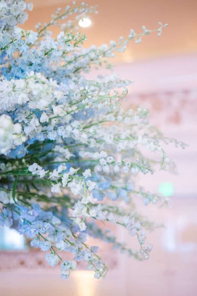 Blue and white garden tea party fundraiser at the Junior League of Houston designed by Épris Events – photo by Blanca Perez
