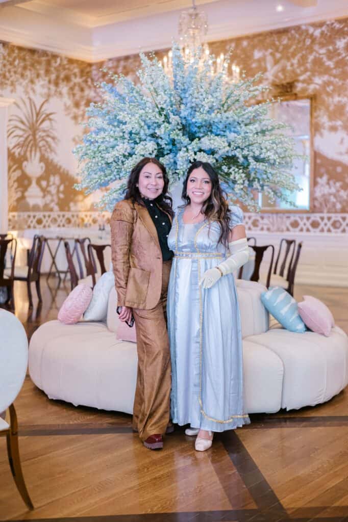 Blue and white garden tea party fundraiser at the Junior League of Houston designed by Épris Events – photo by Blanca Perez
