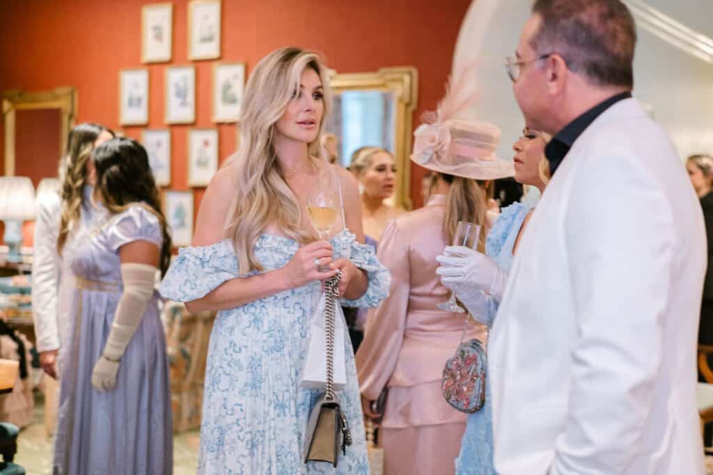 Blue and white garden tea party fundraiser at the Junior League of Houston designed by Épris Events – photo by Blanca Perez